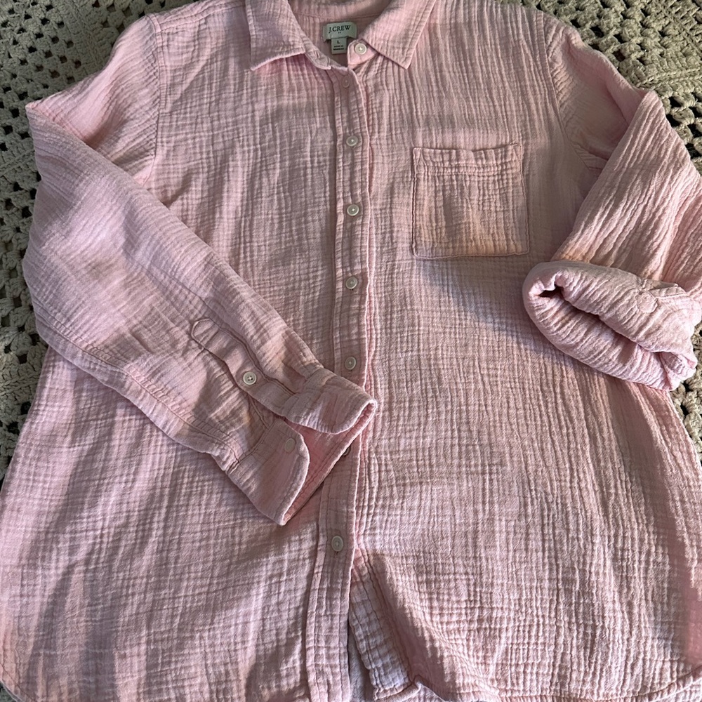J. Crew Light Pink Soft Gauze Shirt